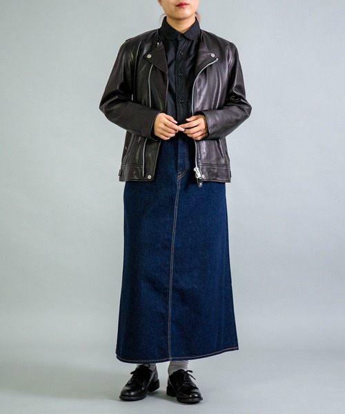 OMNIGOD womens / オムニゴッド] ラムレザー ライダースジャケット