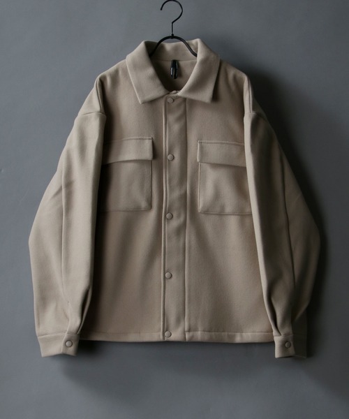 SITRY(シトリー)の「fake melton fly front zip blouson/フェイクメルトン 比翼仕立て ジップブルゾン(ブルゾン・メンズ・サックスブルー/ブラック/ベージュ/グレイッシュベージュ・L/M/XL)」の1枚目の写真