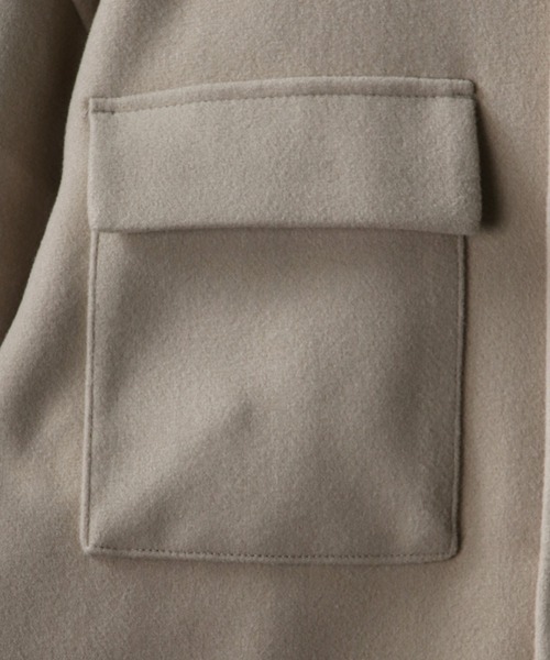 SITRY(シトリー)の「fake melton fly front zip blouson/フェイクメルトン 比翼仕立て ジップブルゾン(ブルゾン・メンズ・サックスブルー/ブラック/ベージュ/グレイッシュベージュ・L/M/XL)」の14枚目の写真