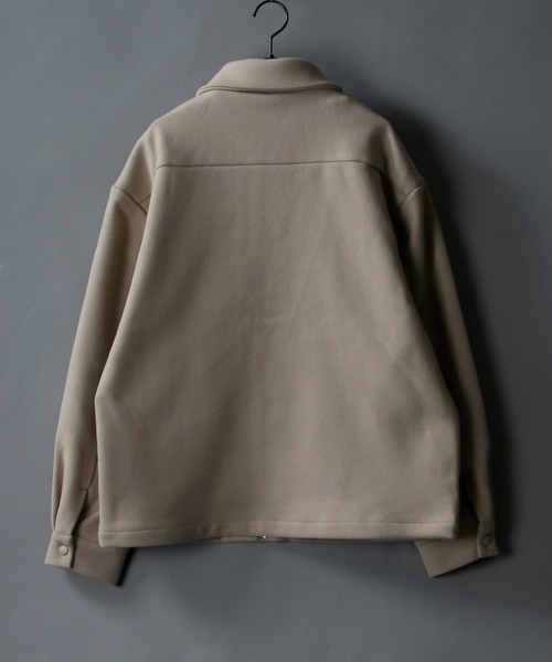 SITRY(シトリー)の「fake melton fly front zip blouson/フェイクメルトン 比翼仕立て ジップブルゾン(ブルゾン・メンズ・サックスブルー/ブラック/ベージュ/グレイッシュベージュ・L/M/XL)」の12枚目の写真