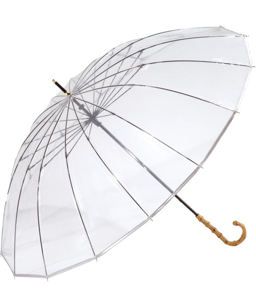 Wpc.（ダブリュピーシー）の「★［ビニール傘］16本骨 プラスティックパイピング Wpc. 長傘 雨傘（長傘・レディース・ブラウン/ブルー/オフホワイト/ブラック/ベージュ/ネイビー/ラベンダー・FREE）」の2枚目の写真