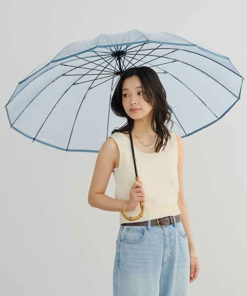 ☆［ビニール傘］16本骨 プラスティックパイピング Wpc. 長傘 雨傘（長