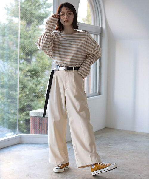 BeAMS DOT(ビームスドット)の「【WEB限定】BeAMS DOT / キャンディスリーブ ボーダーTシャツ(Tシャツ/カットソー・レディース・ライトグリーン/ピンク/ベージュ・ONE SIZE)」の11枚目の写真