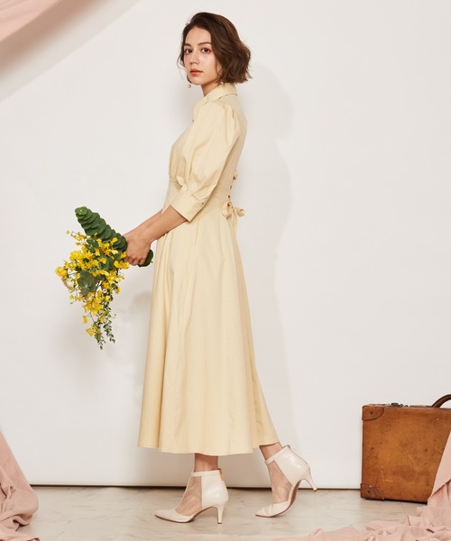 NOELA(ノエラ)の「ボリュームスリーブシャツワンピ(ワンピース・レディース・ライトグリーン/イエロー/オレンジ・M/S)」の9枚目の写真