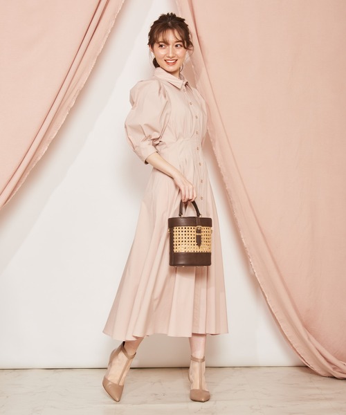 NOELA(ノエラ)の「ボリュームスリーブシャツワンピ(ワンピース・レディース・ライトグリーン/イエロー/オレンジ・M/S)」の12枚目の写真