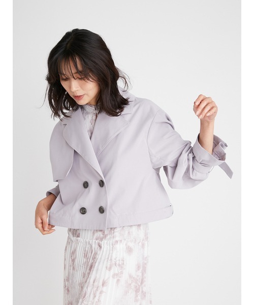 SNIDEL（スナイデル）の「ショートトレンチジャケット（トレンチコート・レディース・ベージュ/アイボリー/ラベンダー・FREE）」の12枚目の写真