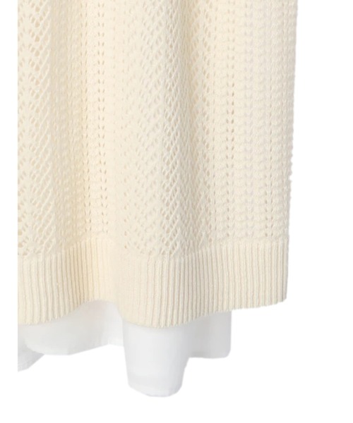 earth music&ecology（アースミュージックアンドエコロジー）の「SET2点透かし編ニットジレ＋シャツワンピース＊（ワンピース・レディース・ブラック/オフホワイト/カーキ・FREE）」の19枚目の写真