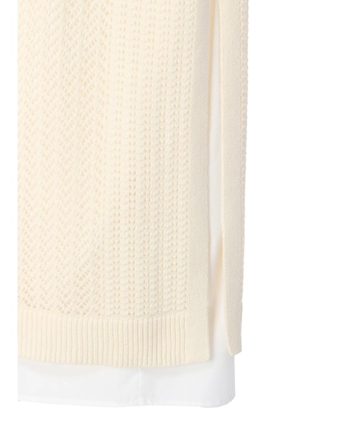 earth music&ecology（アースミュージックアンドエコロジー）の「SET2点透かし編ニットジレ＋シャツワンピース＊（ワンピース・レディース・ブラック/オフホワイト/カーキ・FREE）」の22枚目の写真