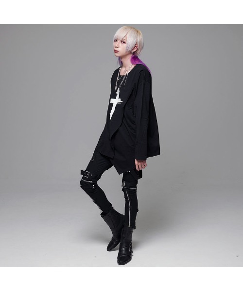 CIVARIZE（シヴァーライズ）の「『CIVARIZE/シヴァーライズ』レイヤード切り替えクロスロンT（Tシャツ/カットソー・メンズ・ブラック/ホワイト・FREE）」の5枚目の写真