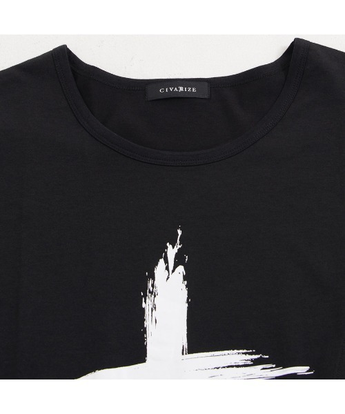 CIVARIZE（シヴァーライズ）の「『CIVARIZE/シヴァーライズ』レイヤード切り替えクロスロンT（Tシャツ/カットソー・メンズ・ブラック/ホワイト・FREE）」の11枚目の写真