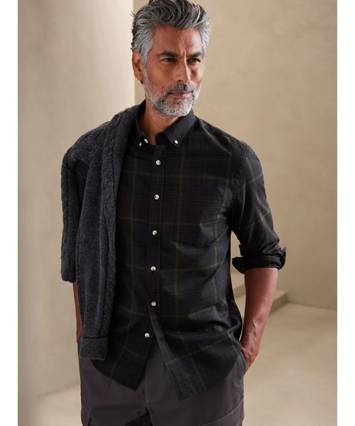 BANANA REPUBLIC FACTORY STORE（バナナリパブリック ファクトリーストア）の「BANANA REPUBLIC FACTORY STORE　　アンタックシャツ（シャツ/ブラウス・メンズ・ブラウン/オレンジ/ホワイト/ホワイト系その他/イエロー系その他/イエロー/ブルー/マルチ/ホワイト系その他2/ネイビー/ピンク/ブルー系その他/ブラック/ブルー系その他2/ブラック系その他/レッド/ブルー系その他3/ブラウン系その他2/その他/ブラウン系その他/ブルー系その他4/グレー/レッド系その他/ブラック系その他2/ブルー系その他5/オリーブ/ブルー系その他6/ストライプ/ブラック系その他3/その他1/アイボリー/ブラウン系その他3/チェック/パープル系その他/ホワイト系その他3・XL/L/M/S）」の15枚目の写真