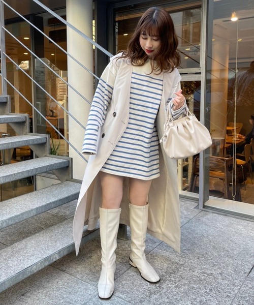 one after another NICE CLAUP（ワンアフターアナザーナイスクラップ）の「パネルボーダートップス（Tシャツ/カットソー・レディース・ブラック系その他/ブラウン系その他/ブルー系その他/サックスブルー系・FREE）」の15枚目の写真