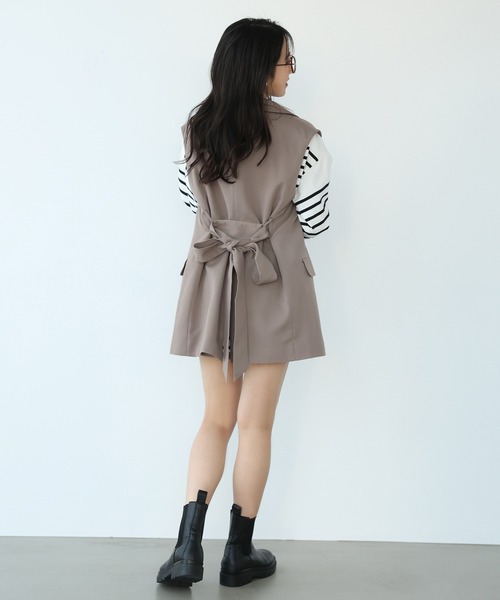 one after another NICE CLAUP（ワンアフターアナザーナイスクラップ）の「パネルボーダートップス（Tシャツ/カットソー・レディース・ブラック系その他/ブラウン系その他/ブルー系その他/サックスブルー系・FREE）」の5枚目の写真