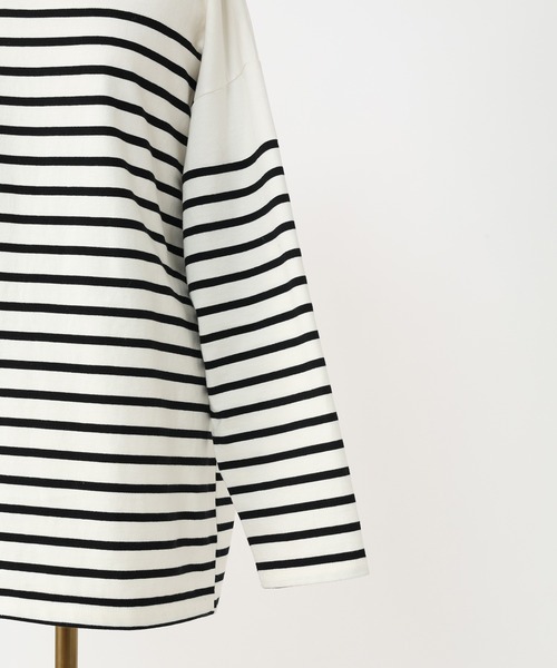 one after another NICE CLAUP（ワンアフターアナザーナイスクラップ）の「パネルボーダートップス（Tシャツ/カットソー・レディース・ブラック系その他/ブラウン系その他/ブルー系その他/サックスブルー系・FREE）」の10枚目の写真