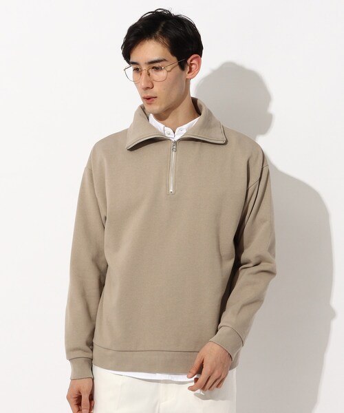 THE SHOP TK （ザ ショップ ティーケー ）の「◆ハーフジップスウェット（スウェット・メンズ・オフホワイト/ライトグレー/ベージュ・02/03）」の13枚目の写真