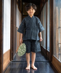 KIMONOMACHI（キモノマチ）の「ボーイズ 甚平 男の子 綿麻甚平 キッズ 甚平（浴衣）」