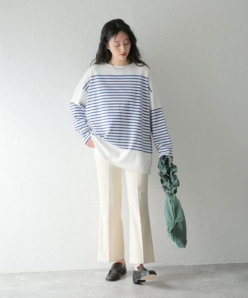 FARAH(ファーラー)の「【FARAH/ファーラー】Flare Pants:デニムパンツ(デニムパンツ・レディース・ネイビー/アイボリー・26/28)」の3枚目の写真