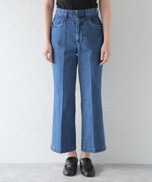 FARAH(ファーラー)の「【FARAH/ファーラー】Flare Pants:デニムパンツ(デニムパンツ・レディース・ネイビー/アイボリー・26/28)」の8枚目の写真