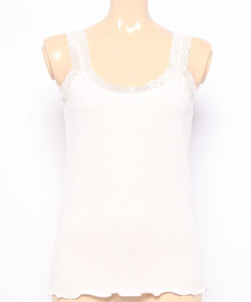 CECIL McBEE(セシルマクビー)の「パターンメッシュタンクトップ(Tシャツ/カットソー・レディース・ベージュ/ネイビー/オフホワイト/ラベンダー・MEDIUM)」の10枚目の写真