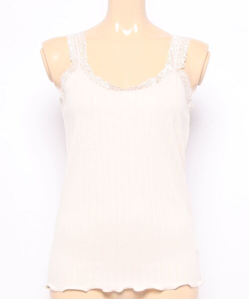 CECIL McBEE(セシルマクビー)の「パターンメッシュタンクトップ(Tシャツ/カットソー・レディース・ベージュ/ネイビー/オフホワイト/ラベンダー・MEDIUM)」の11枚目の写真