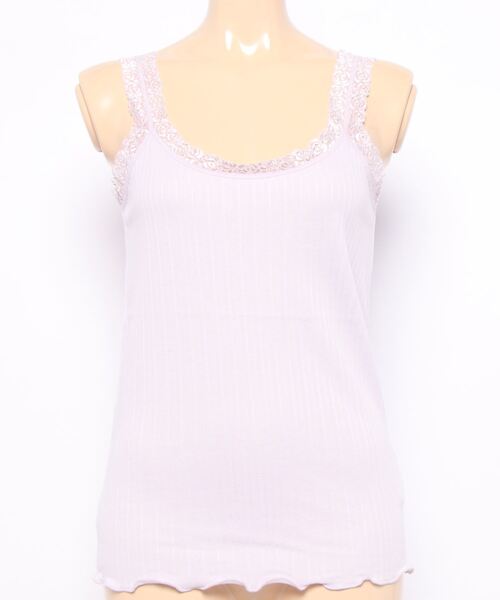 CECIL McBEE(セシルマクビー)の「パターンメッシュタンクトップ(Tシャツ/カットソー・レディース・ベージュ/ネイビー/オフホワイト/ラベンダー・MEDIUM)」の13枚目の写真