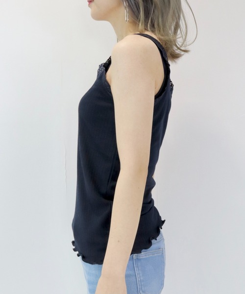 CECIL McBEE(セシルマクビー)の「パターンメッシュタンクトップ(Tシャツ/カットソー・レディース・ベージュ/ネイビー/オフホワイト/ラベンダー・MEDIUM)」の8枚目の写真