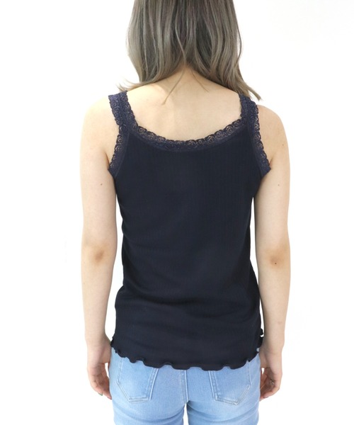 CECIL McBEE(セシルマクビー)の「パターンメッシュタンクトップ(Tシャツ/カットソー・レディース・ベージュ/ネイビー/オフホワイト/ラベンダー・MEDIUM)」の9枚目の写真
