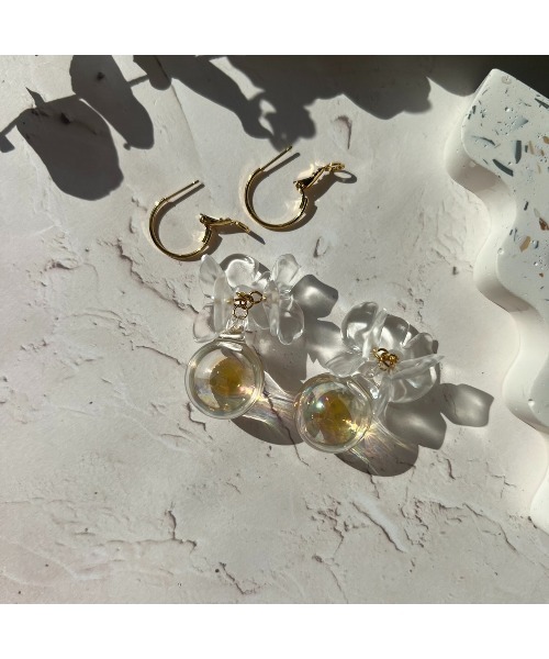 tone（トーン）の「【Felice】ビッグフラワーしゃぼん2way pierce(MA)（ピアス（両耳用）・レディース・ゴールド系その他/ゴールド系その他2・FREE）」の5枚目の写真