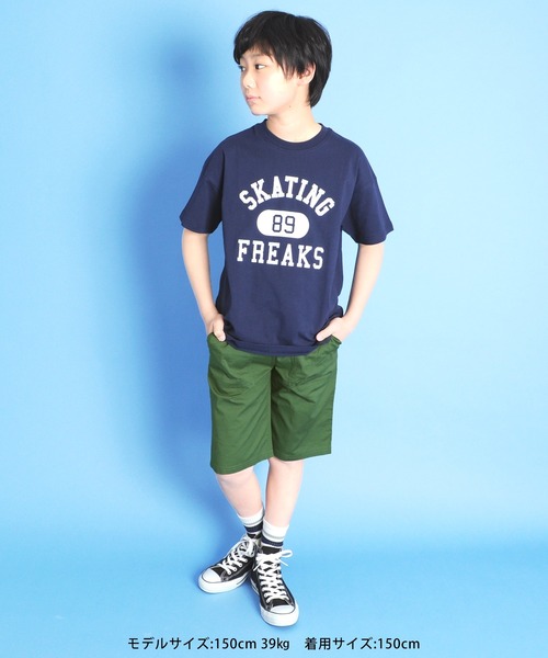 GLAZOS(グラソス)の「ピケギンガム・ベイカーポケットハーフパンツ(その他パンツ・キッズ・ブラック/ベージュ/ブルー/グリーン・130cm/140cm/150cm/160cm/170cm)」の9枚目の写真