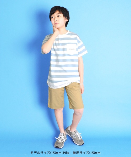 GLAZOS(グラソス)の「ピケギンガム・ベイカーポケットハーフパンツ(その他パンツ・キッズ・ブラック/ベージュ/ブルー/グリーン・130cm/140cm/150cm/160cm/170cm)」の11枚目の写真