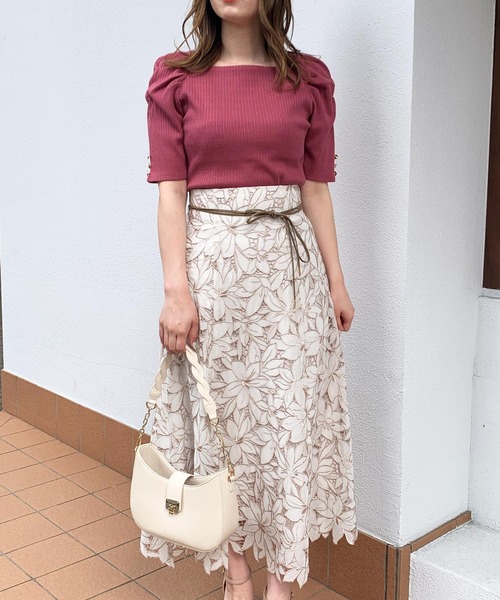 NOELA（ノエラ）の「変形リブカットソー（Tシャツ/カットソー・レディース・ベージュ/ピンク/イエロー・フリー）」の5枚目の写真