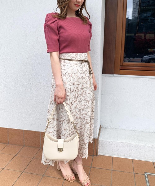 NOELA（ノエラ）の「変形リブカットソー（Tシャツ/カットソー・レディース・ベージュ/ピンク/イエロー・フリー）」の6枚目の写真