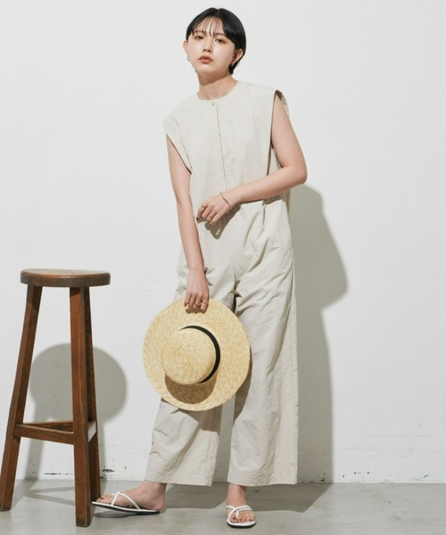 Aunt Marie's（アントマリーズ）の「ショルダータックノースリオールインワン【WEB限定アイテム】（つなぎ/オールインワン・レディース・ブラック/アイボリー・FREE）」の9枚目の写真