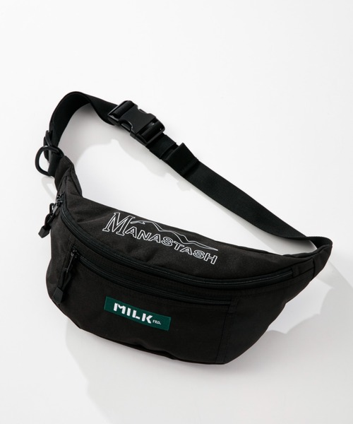 MILKFED.（ミルクフェド）の「MILKFED. × MANASTASH /ミルクフェド×マナスタッシュ　TOP LOGO FANNY PACK トップロゴファニーパック　ウエストバッグ（ボディバッグ/ウエストポーチ・レディース・ブラック・FREE）」の3枚目の写真