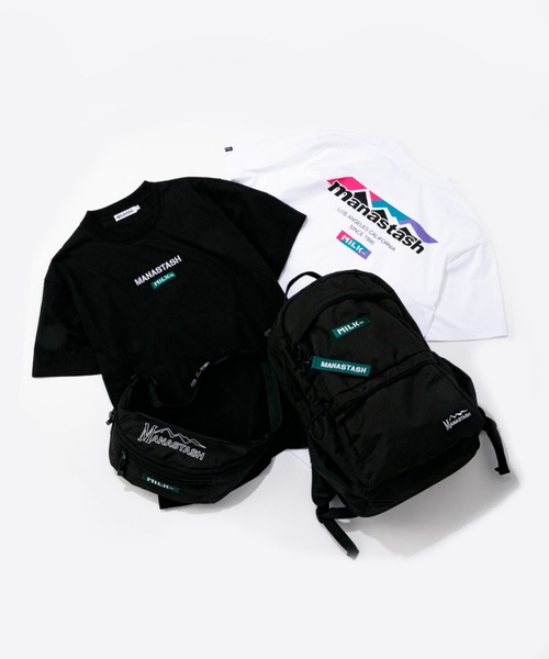 MILKFED.（ミルクフェド）の「MILKFED. × MANASTASH /ミルクフェド×マナスタッシュ　TOP LOGO FANNY PACK トップロゴファニーパック　ウエストバッグ（ボディバッグ/ウエストポーチ・レディース・ブラック・FREE）」の4枚目の写真