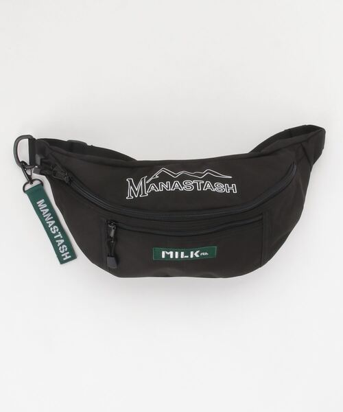 MILKFED.（ミルクフェド）の「MILKFED. × MANASTASH /ミルクフェド×マナスタッシュ　TOP LOGO FANNY PACK トップロゴファニーパック　ウエストバッグ（ボディバッグ/ウエストポーチ・レディース・ブラック・FREE）」の9枚目の写真