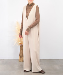 ＡＮＤＪ | 【ANDJ MADE】深Vカットオフプリーツサロペット　オールインワン(サロペット/オーバーオール)