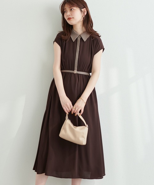 natural couture(ナチュラルクチュール)の「WEB限定カラー有り/大好評!リバイバルアイテム 襟付きレトロワンピース(ワンピース・レディース・ブラウン/その他1/その他2/ブラック系/ブルー系/その他3・FREE)」の12枚目の写真