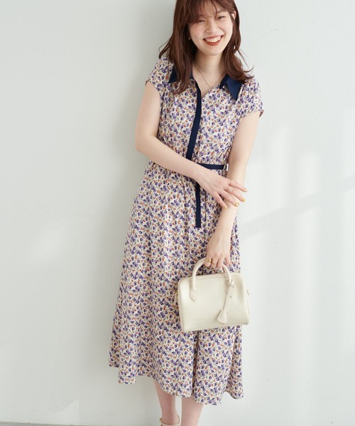 natural couture(ナチュラルクチュール)の「WEB限定カラー有り/大好評!リバイバルアイテム 襟付きレトロワンピース(ワンピース・レディース・ブラウン/その他1/その他2/ブラック系/ブルー系/その他3・FREE)」の22枚目の写真
