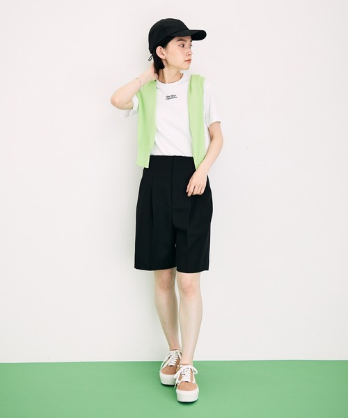【秋冬にも】ウエストロゴサテンショートパンツ♡アダムエロペ ADAM ET ROPE'（アダムエロペ）の「【サステナブル】ウエスト