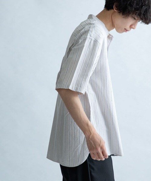 FORK&SPOON（フォークアンドスプーン）の「FORK&SPOON　コットンリネンシャツ（シャツ/ブラウス・メンズ・チェック/ストライプ/オフホワイト・5/4）」の3枚目の写真