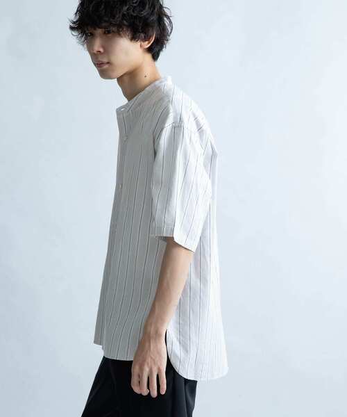 FORK&SPOON（フォークアンドスプーン）の「FORK&SPOON　コットンリネンシャツ（シャツ/ブラウス・メンズ・チェック/ストライプ/オフホワイト・5/4）」の6枚目の写真