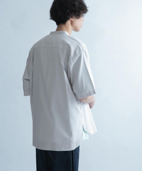 FORK&SPOON（フォークアンドスプーン）の「FORK&SPOON　コットンリネンシャツ（シャツ/ブラウス・メンズ・チェック/ストライプ/オフホワイト・5/4）」の7枚目の写真