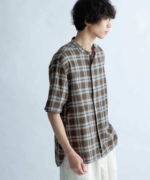 FORK&SPOON（フォークアンドスプーン）の「FORK&SPOON　コットンリネンシャツ（シャツ/ブラウス・メンズ・チェック/ストライプ/オフホワイト・5/4）」の8枚目の写真