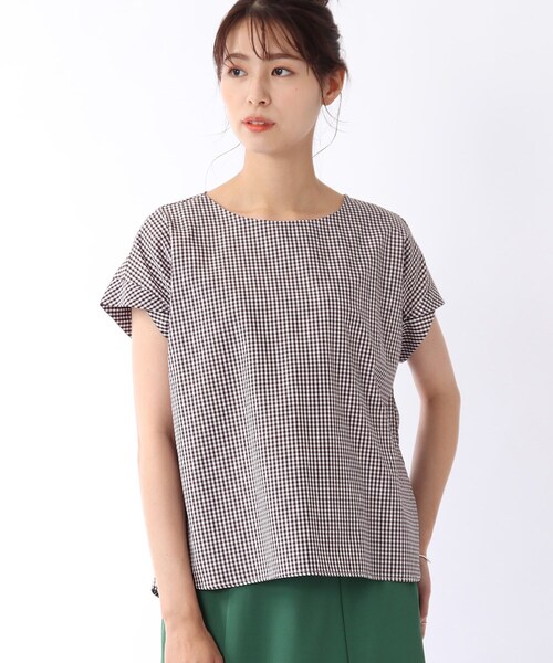 DRESKIP（ドレスキップ）の「◆ギンガムチェック ブラウス（シャツ/ブラウス・レディース・ブラック系1/グリーン系その他3/ダークブラウン系1/パープル系2・02/03）」の19枚目の写真