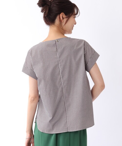 DRESKIP（ドレスキップ）の「◆ギンガムチェック ブラウス（シャツ/ブラウス・レディース・ブラック系1/グリーン系その他3/ダークブラウン系1/パープル系2・02/03）」の11枚目の写真