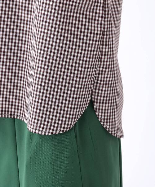 DRESKIP（ドレスキップ）の「◆ギンガムチェック ブラウス（シャツ/ブラウス・レディース・ブラック系1/グリーン系その他3/ダークブラウン系1/パープル系2・02/03）」の6枚目の写真