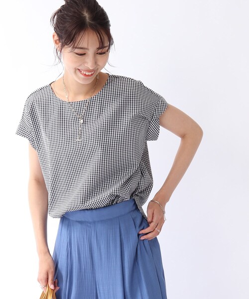 DRESKIP（ドレスキップ）の「◆ギンガムチェック ブラウス（シャツ/ブラウス・レディース・ブラック系1/グリーン系その他3/ダークブラウン系1/パープル系2・02/03）」の20枚目の写真