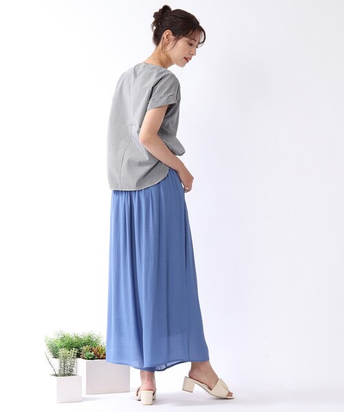 DRESKIP（ドレスキップ）の「◆ギンガムチェック ブラウス（シャツ/ブラウス・レディース・ブラック系1/グリーン系その他3/ダークブラウン系1/パープル系2・02/03）」の7枚目の写真