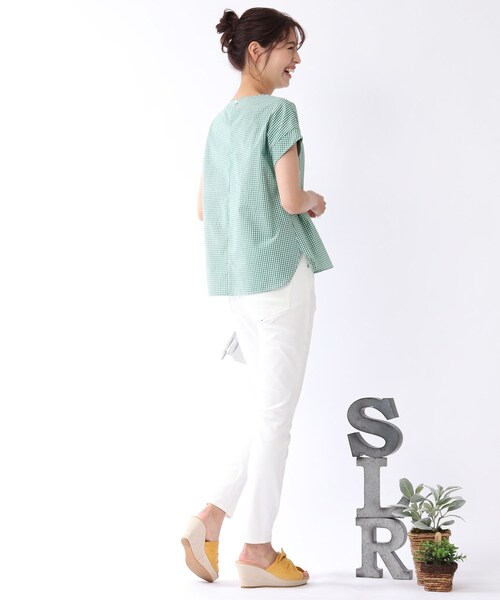 DRESKIP（ドレスキップ）の「◆ギンガムチェック ブラウス（シャツ/ブラウス・レディース・ブラック系1/グリーン系その他3/ダークブラウン系1/パープル系2・02/03）」の22枚目の写真